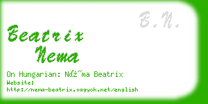 beatrix nema business card